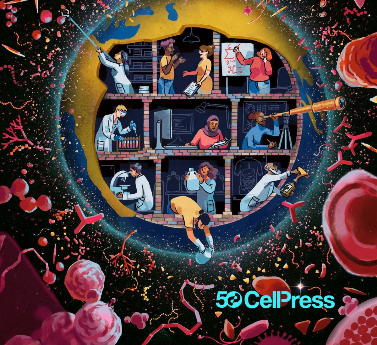 Coverillustration der Zeitschrift CELL (Illustration: Charlotte Hintzmann)