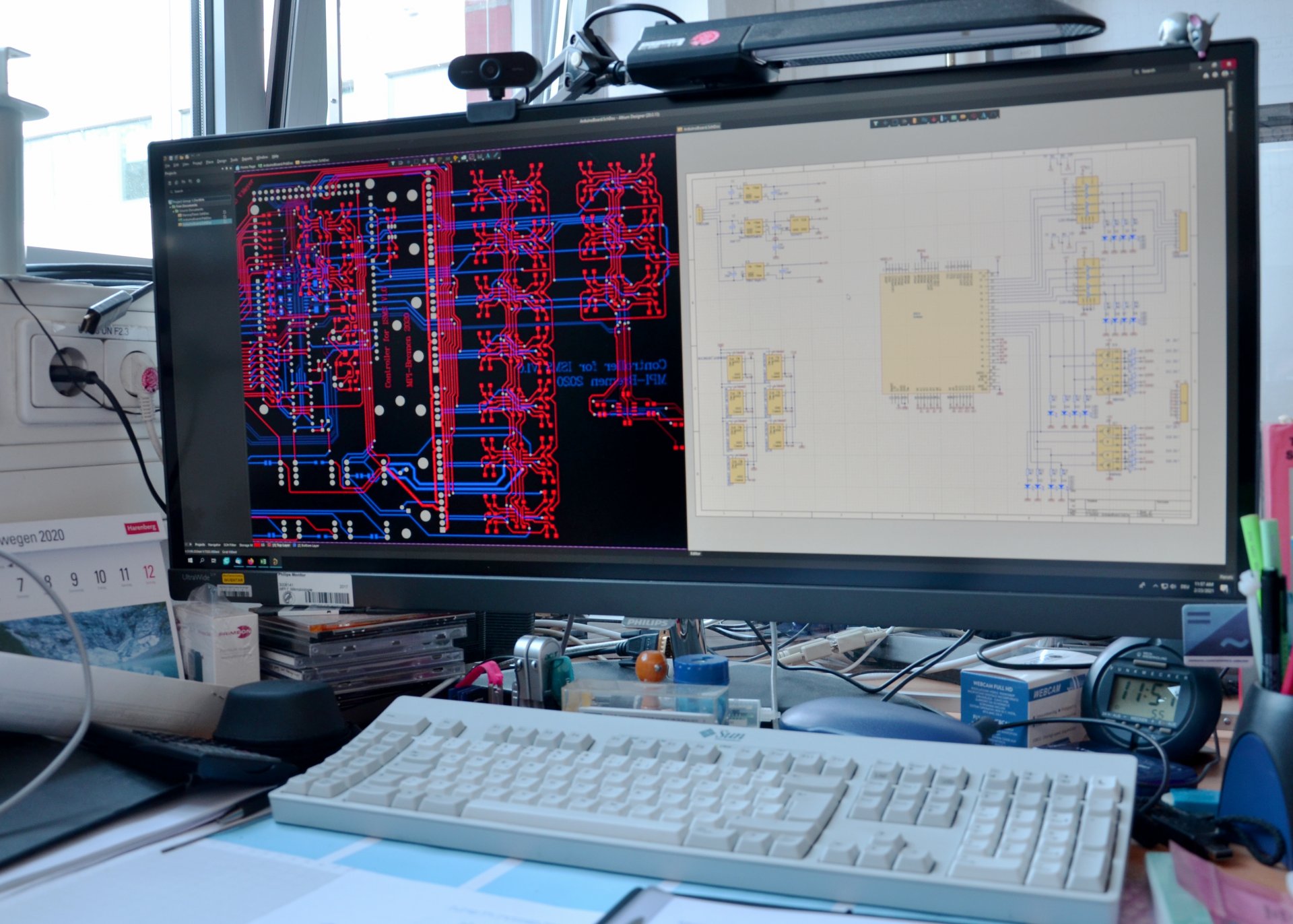 Eine technische Zeichnung dient als Vorlage für den Bau der Elektronik in unseren Forschungsgeräten. (© Max-Planck-Institut für Marine Mikrobiologie, K. Matthes) 